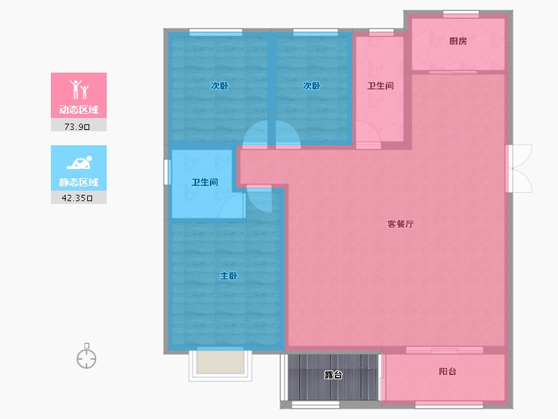 河南省-漯河市-坤恒·金色年华-109.59-户型库-动静分区