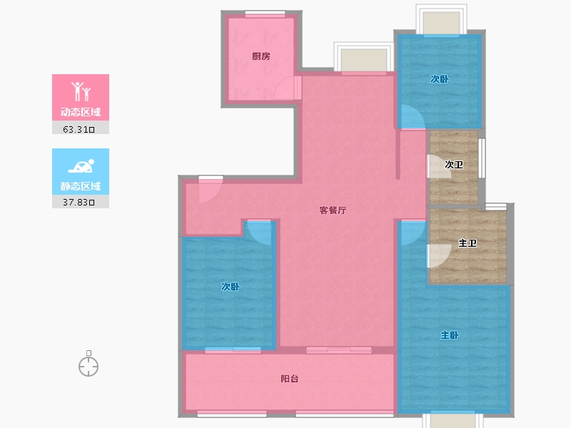 江苏省-南京市-星叶瑜憬尚府-101.01-户型库-动静分区