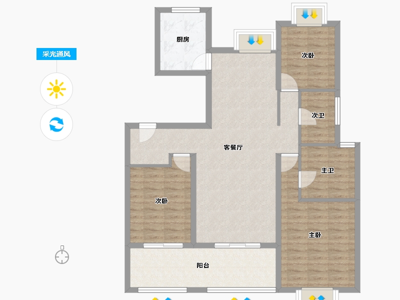 江苏省-南京市-星叶瑜憬尚府-101.01-户型库-采光通风