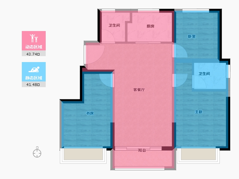 天津-天津市-恒基旭辉都会江来-76.00-户型库-动静分区