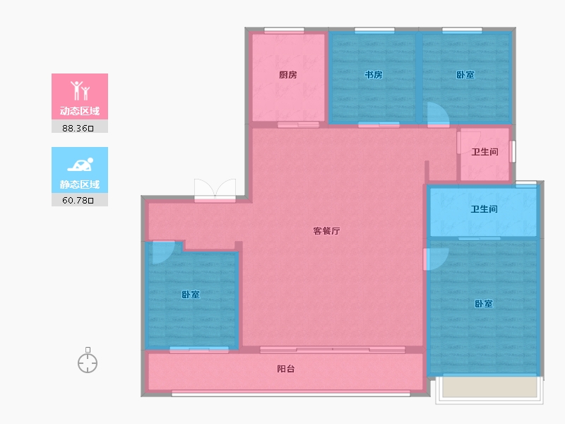 山东省-济南市-银丰御玺-136.01-户型库-动静分区