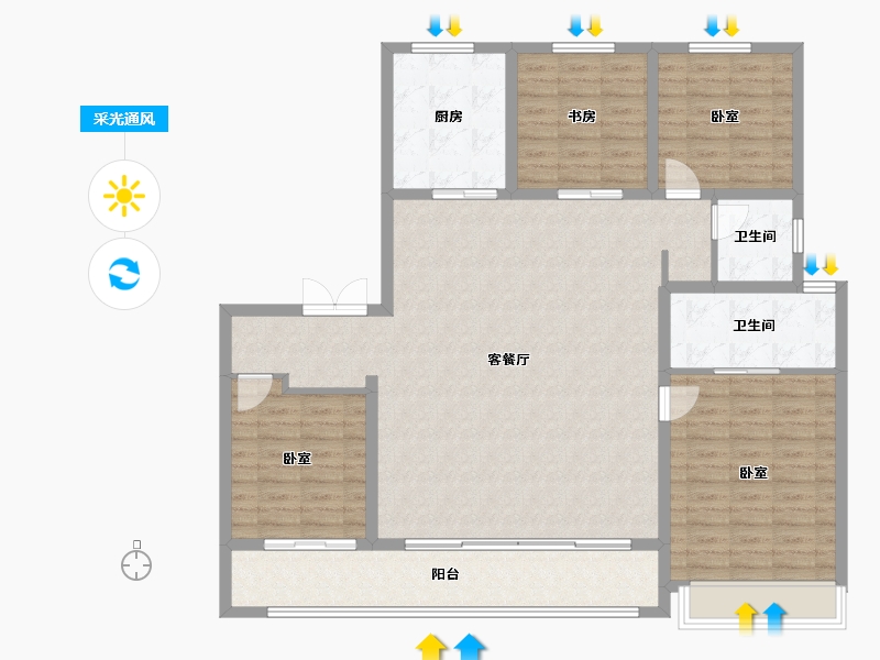 山东省-济南市-银丰御玺-136.01-户型库-采光通风