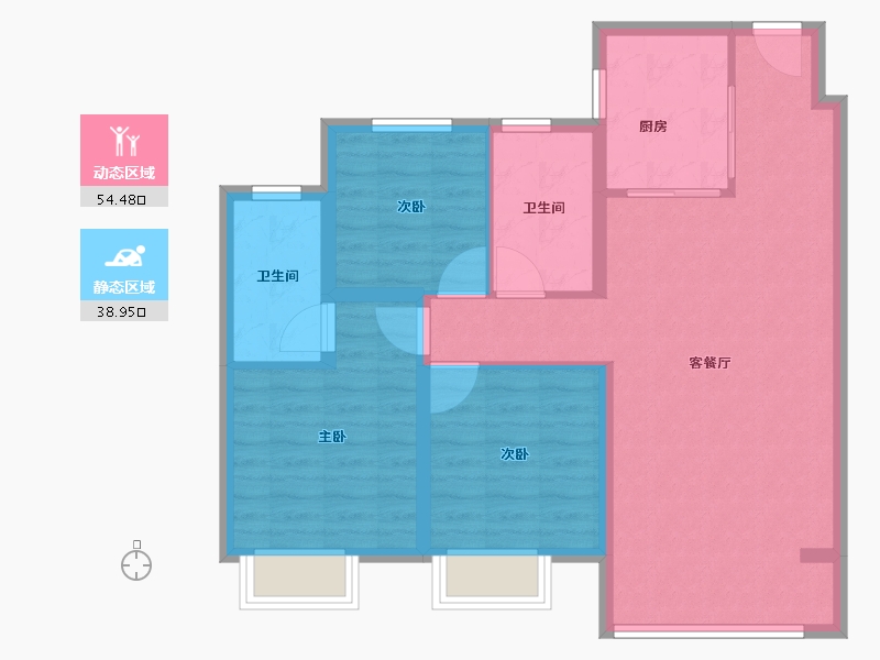 天津-天津市-绿城·桂语听蘭-84.00-户型库-动静分区