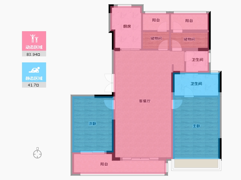 广东省-广州市-保利湖光悦色-113.61-户型库-动静分区