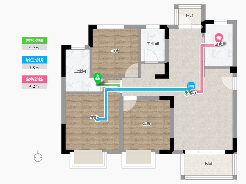 四川省-成都市-锦绣尚宸-70.55-户型库-动静线