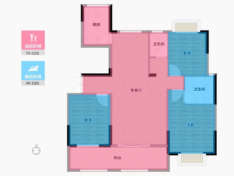 江西省-萍乡市-汇恒·萍湖湾-105.61-户型库-动静分区