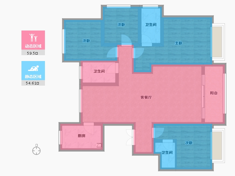 河北省-石家庄市-润江翡丽公馆-100.00-户型库-动静分区