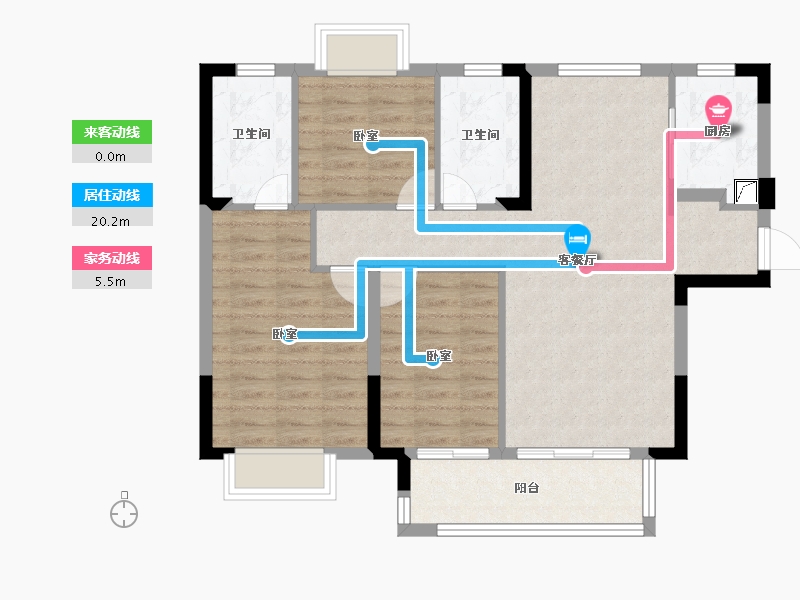 江西省-赣州市-海玥·天境-85.60-户型库-动静线