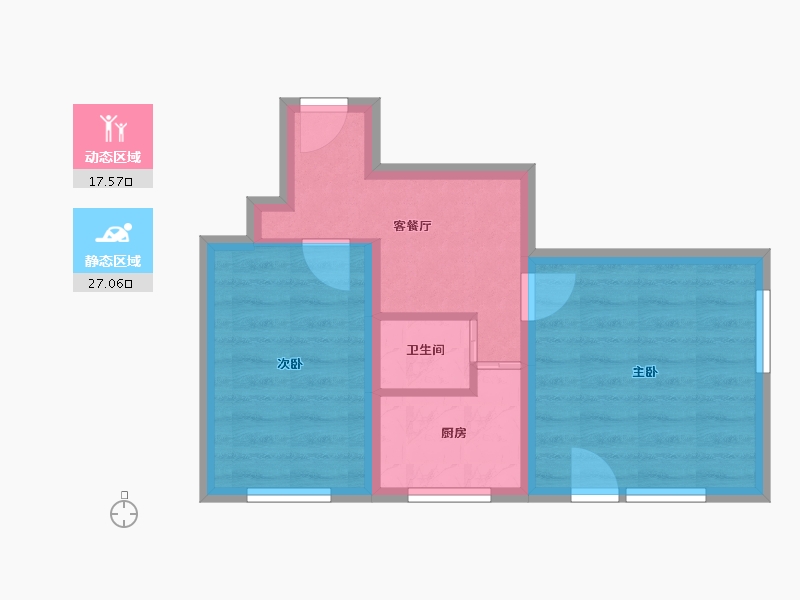 北京-北京市-芳园里-50.00-户型库-动静分区