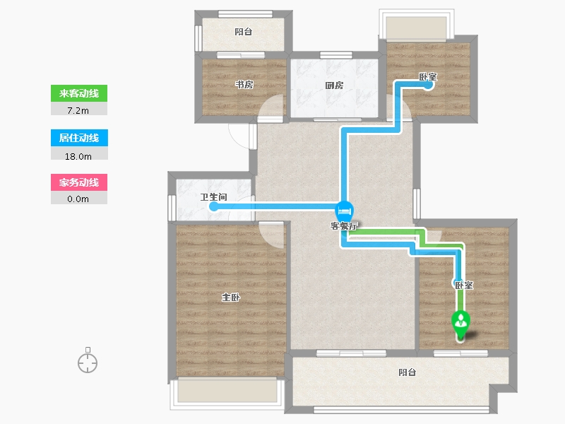 浙江省-杭州市-颐和山庄-100.80-户型库-动静线