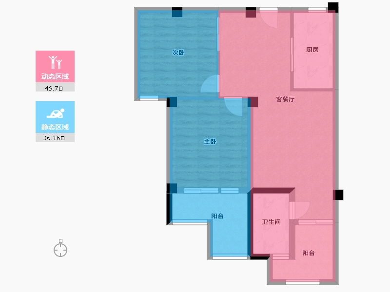 河南省-郑州市-洞林湖新田城-76.46-户型库-动静分区