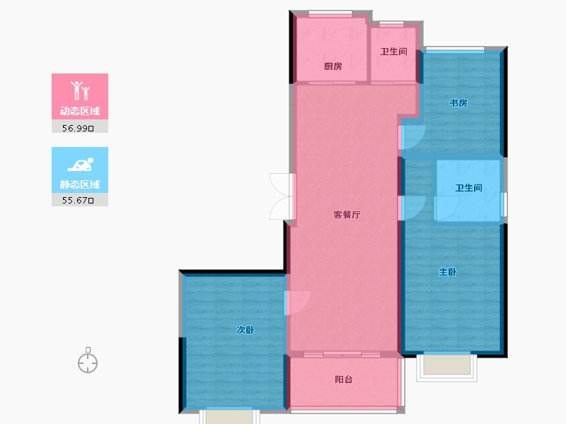 江苏省-盐城市-杰仕豪庭-102.00-户型库-动静分区