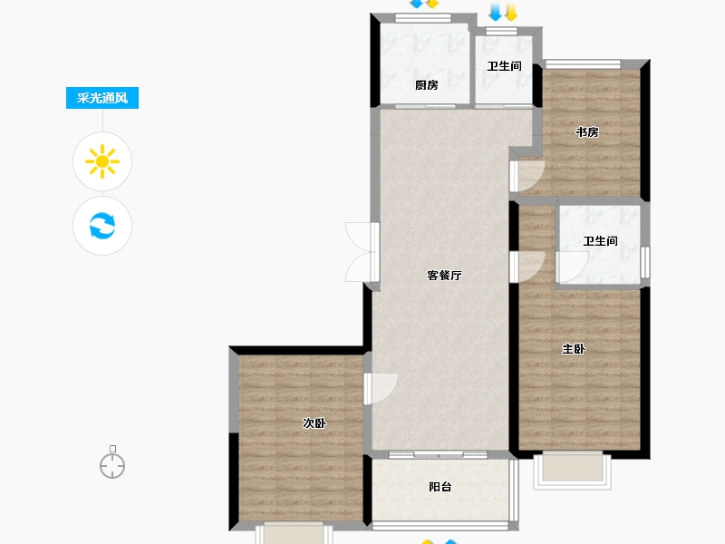 江苏省-盐城市-杰仕豪庭-102.00-户型库-采光通风