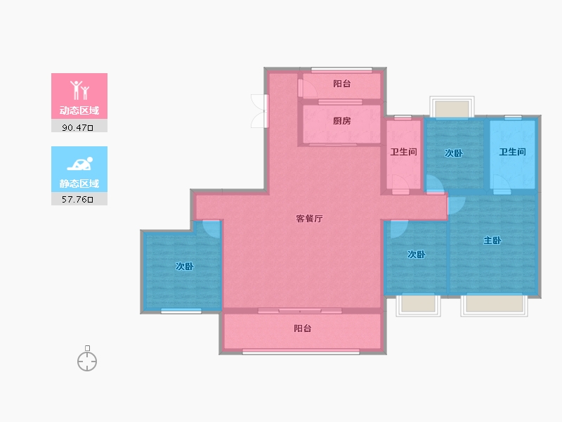 四川省-成都市-黄龙溪谷-133.85-户型库-动静分区