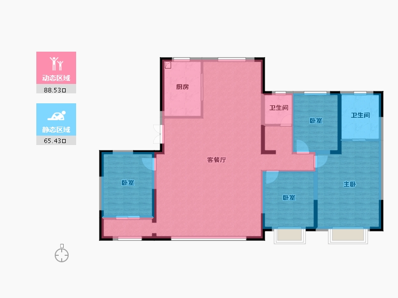 内蒙古自治区-赤峰市-中天悦府沁园-140.29-户型库-动静分区