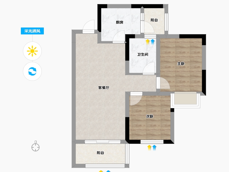 四川省-成都市-成都融创文旅城-60.62-户型库-采光通风