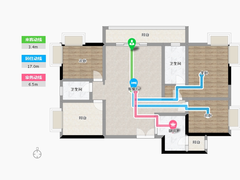 贵州省-铜仁市-锦江华府-125.00-户型库-动静线