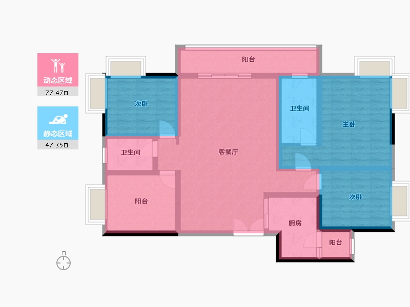 贵州省-铜仁市-锦江华府-125.00-户型库-动静分区