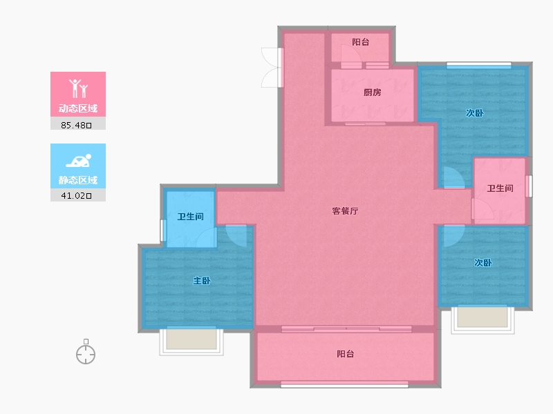 四川省-成都市-黄龙溪谷-115.20-户型库-动静分区