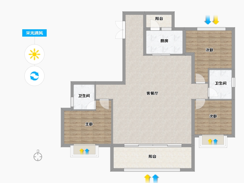 四川省-成都市-黄龙溪谷-115.20-户型库-采光通风