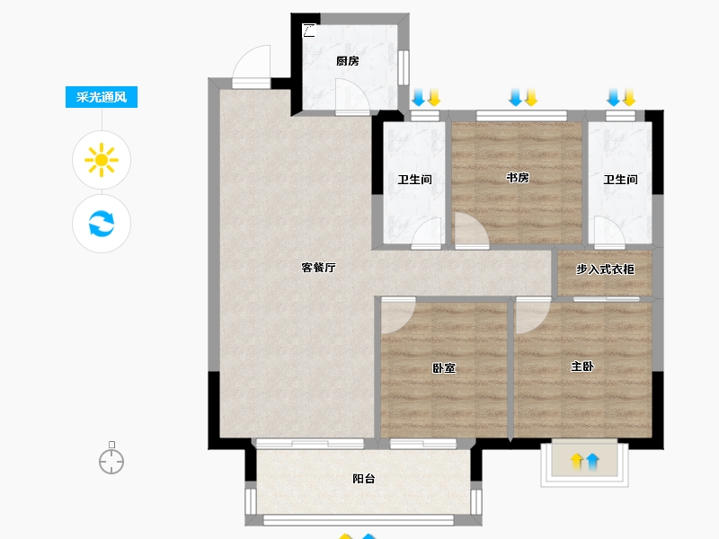 江西省-赣州市-海玥·天境-79.21-户型库-采光通风