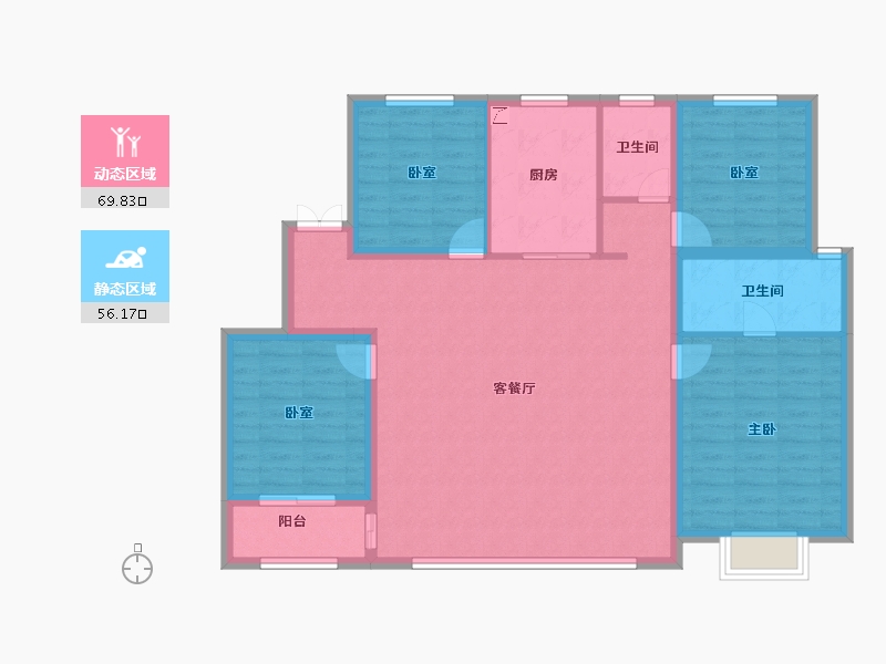 内蒙古自治区-赤峰市-中天悦府沁园-114.27-户型库-动静分区