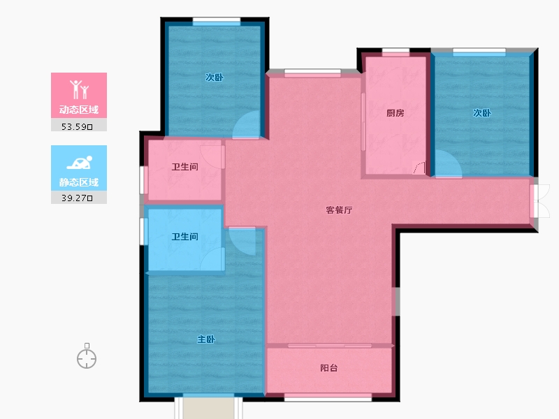 陕西省-西安市-观澜锦上苑-83.62-户型库-动静分区