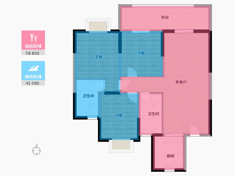 江苏省-苏州市-铂珺庭-90.00-户型库-动静分区