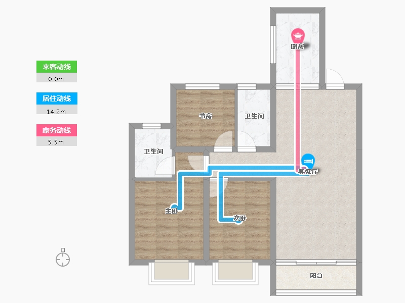 陕西省-榆林市-东城芳院-74.11-户型库-动静线