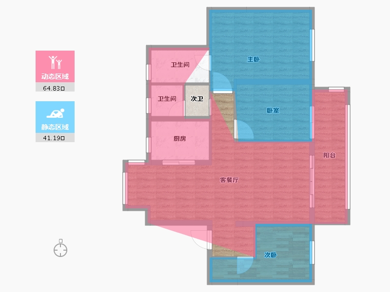 湖北省-宜昌市-保利罗兰香谷-99.69-户型库-动静分区