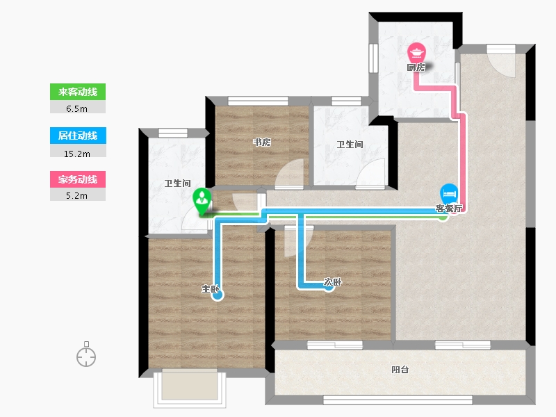 浙江省-杭州市-绿城桂语新月-78.67-户型库-动静线