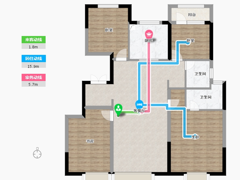 陕西省-西安市-紫薇樾湾府-111.83-户型库-动静线