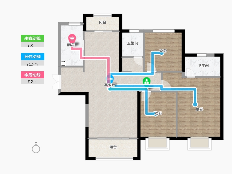 陕西省-西安市-观澜锦上苑-104.00-户型库-动静线