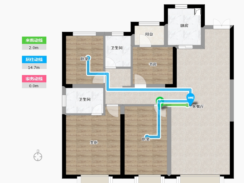 陕西省-西安市-紫薇樾湾府-91.20-户型库-动静线