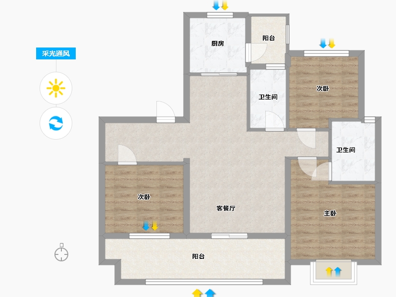 江西省-上饶市-东华政鑫壹号-92.00-户型库-采光通风