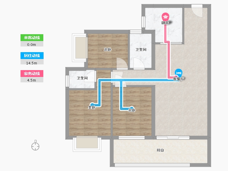 贵州省-遵义市-遵义学堂郡四季花园-104.06-户型库-动静线