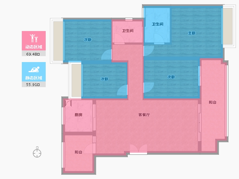 贵州省-贵阳市-保利溪湖-116.49-户型库-动静分区