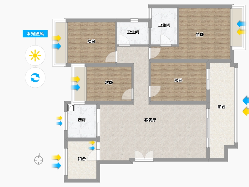 贵州省-贵阳市-保利溪湖-116.49-户型库-采光通风