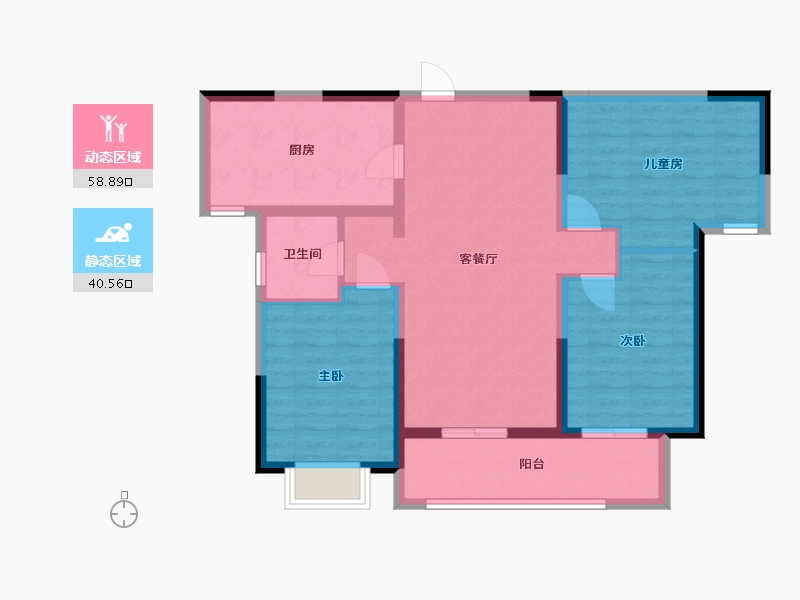 河南省-洛阳市-开元壹号五期芸台-89.00-户型库-动静分区