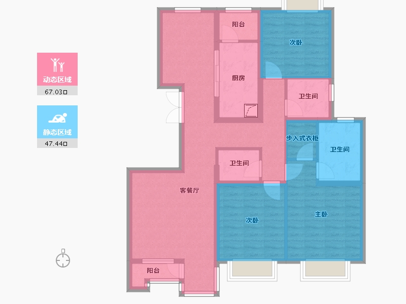 北京-北京市-月季园-130.00-户型库-动静分区