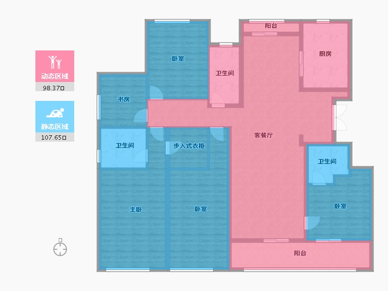 浙江省-杭州市-和家园玺园-186.24-户型库-动静分区