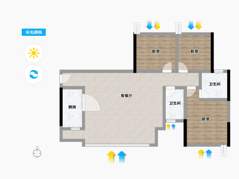 四川省-成都市-炎华置信上林景著-94.04-户型库-采光通风