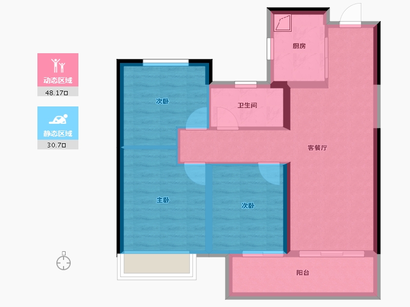 江苏省-镇江市-绿地·翠园-69.93-户型库-动静分区