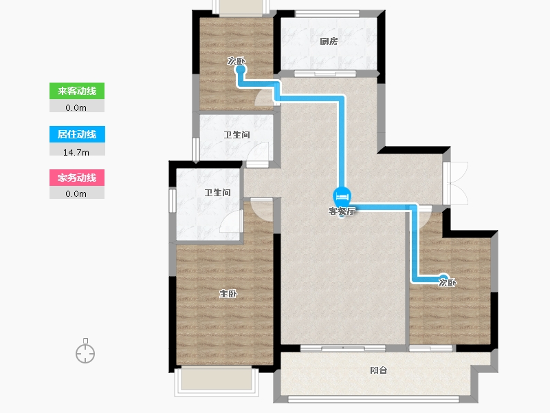 陕西省-榆林市-龙港世纪城-105.12-户型库-动静线