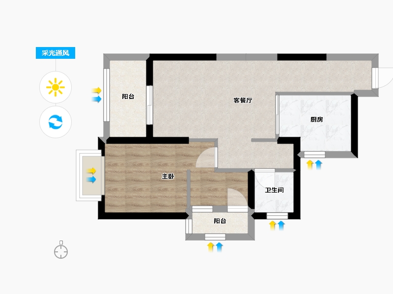 广东省-深圳市-时代花园-54.00-户型库-采光通风