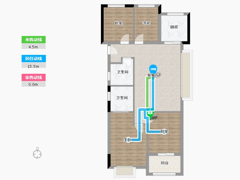 浙江省-杭州市-山澜桂语轩-92.00-户型库-动静线