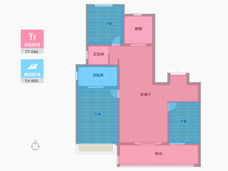 河南省-郑州市-华润郑东万象城·幸福里-119.30-户型库-动静分区