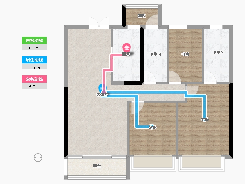 浙江省-杭州市-新世界·城市艺术中心-92.80-户型库-动静线