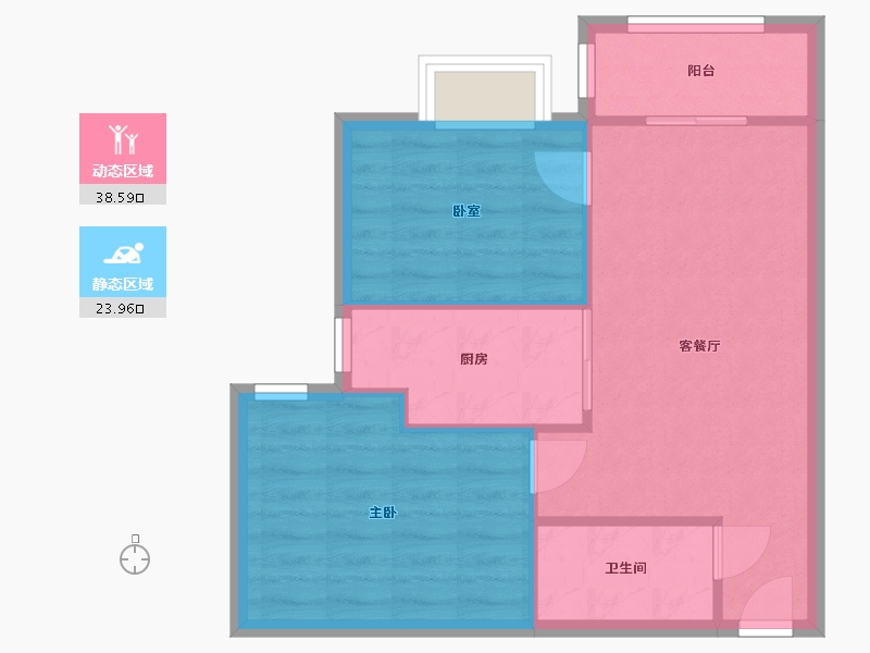 北京-北京市-交东小区-B区-56.80-户型库-动静分区