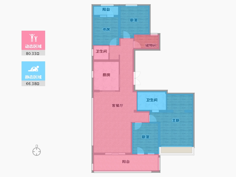 河南省-郑州市-万科·古翠隐秀-131.54-户型库-动静分区